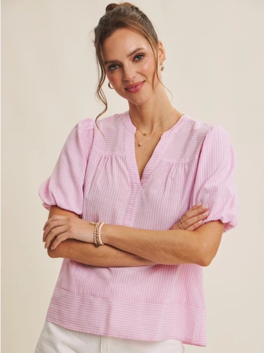 Sweet Breeze Stripe Blouse Size Small
